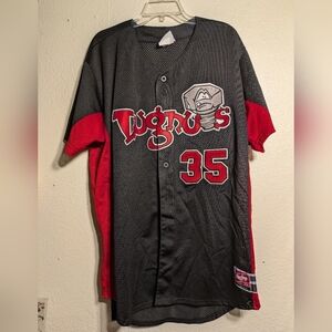 Rawlings Lugnuts Black and Red Baseball Jersey Size Xxl Pre-owned